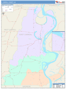 East Carroll Parish (County), LA Digital Map Color Cast Style